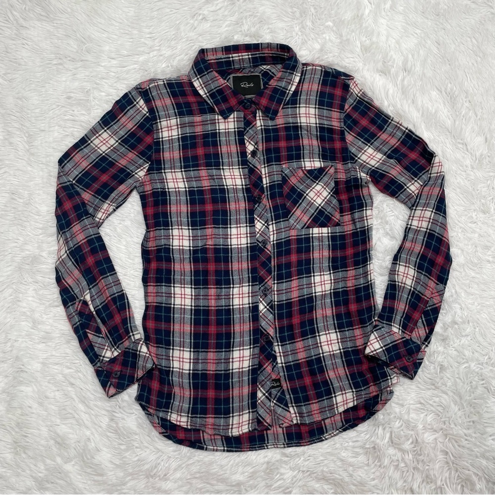 Rails Hunter Plaid Button Down Flannel Shirt Wome… - image 1